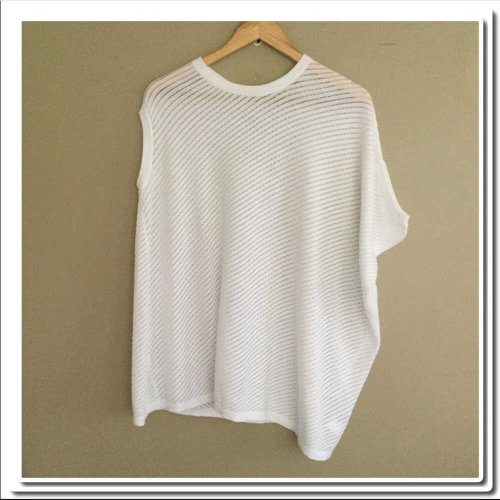 All Saints Grid Tee In Chalk - Picture 4 of 5